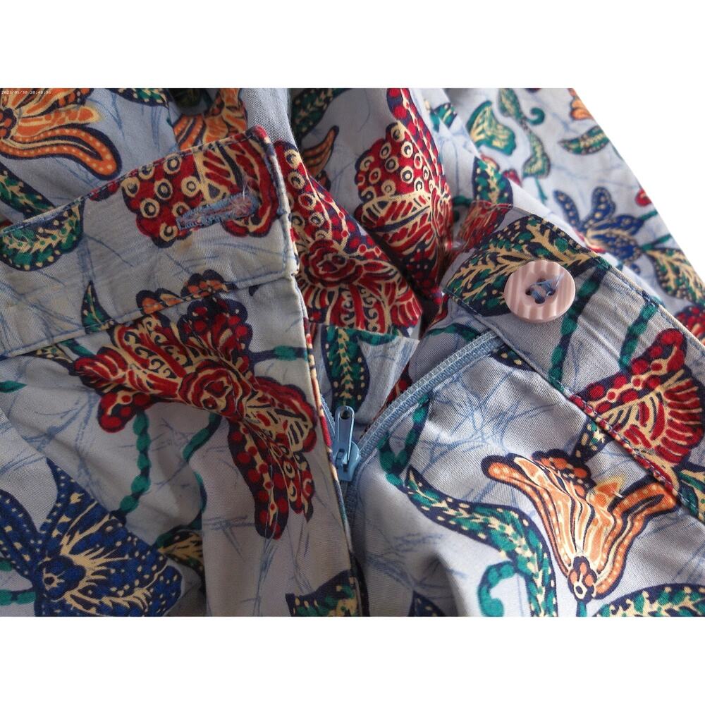 Vintage Susan Bristol Paisley Floral 2pc Set Top Size S Shorts Size 8 Blue - Picture 8 of 9
